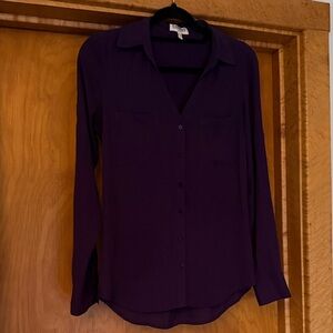 Express Deep Purple Button Down Shirt